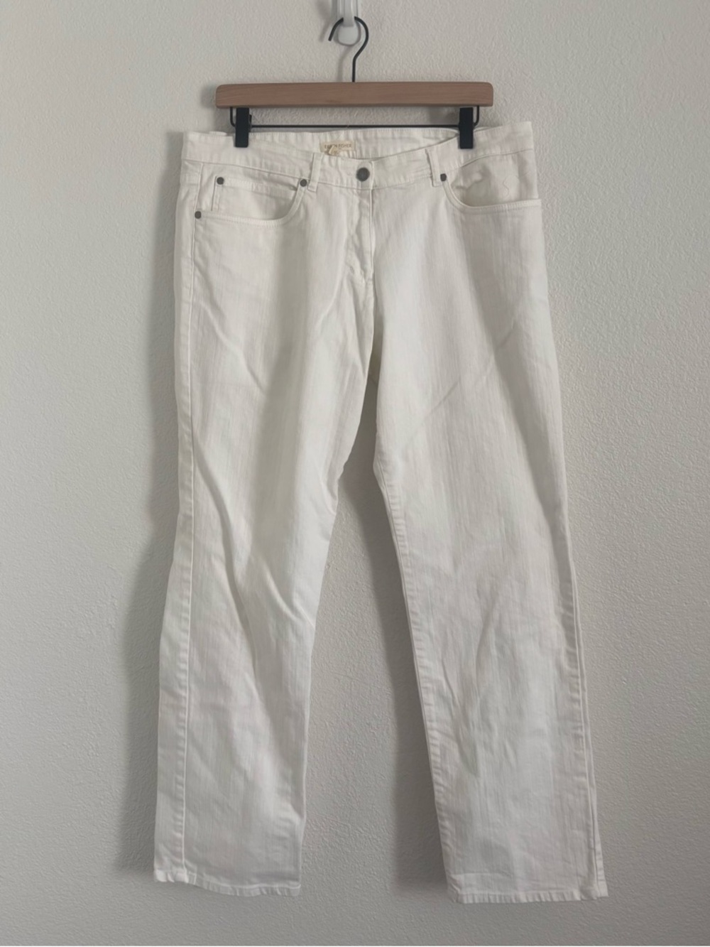 Eileen Fisher Women's Size Large White Straight Leg Jeans